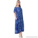 LA LEELA Women's Summer Casual T Shirt Dresses Short Sleeve Swing Sundress Kaftan Rayon Tie Dye F Blue u997 B077MKFM2V